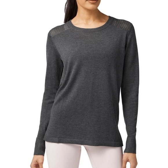 lululemon athletica Sweaters - Lululemon Back to Balance Sweater Split Back Long Sleeve in Charcoal Gray